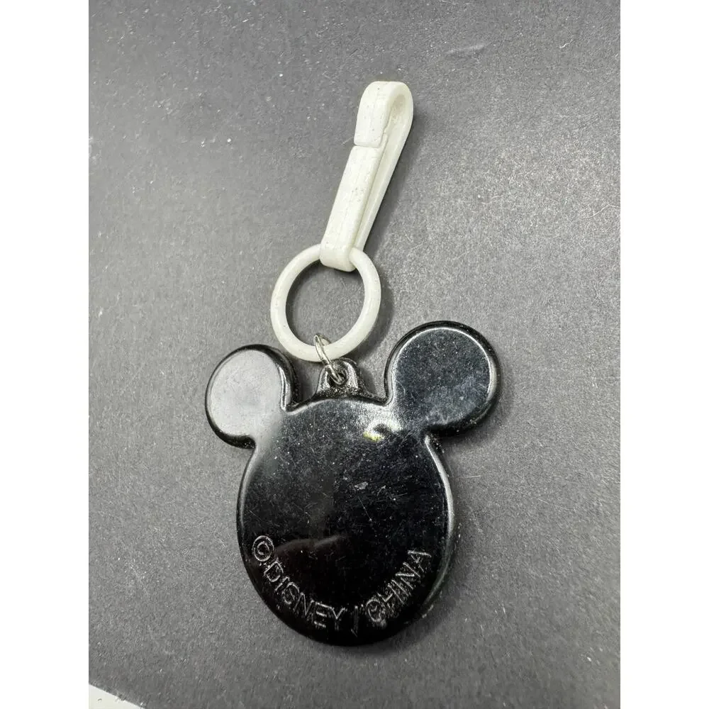Disney Mickey Mouse Face X Chanel Keychain Key Ring Black & White Resin